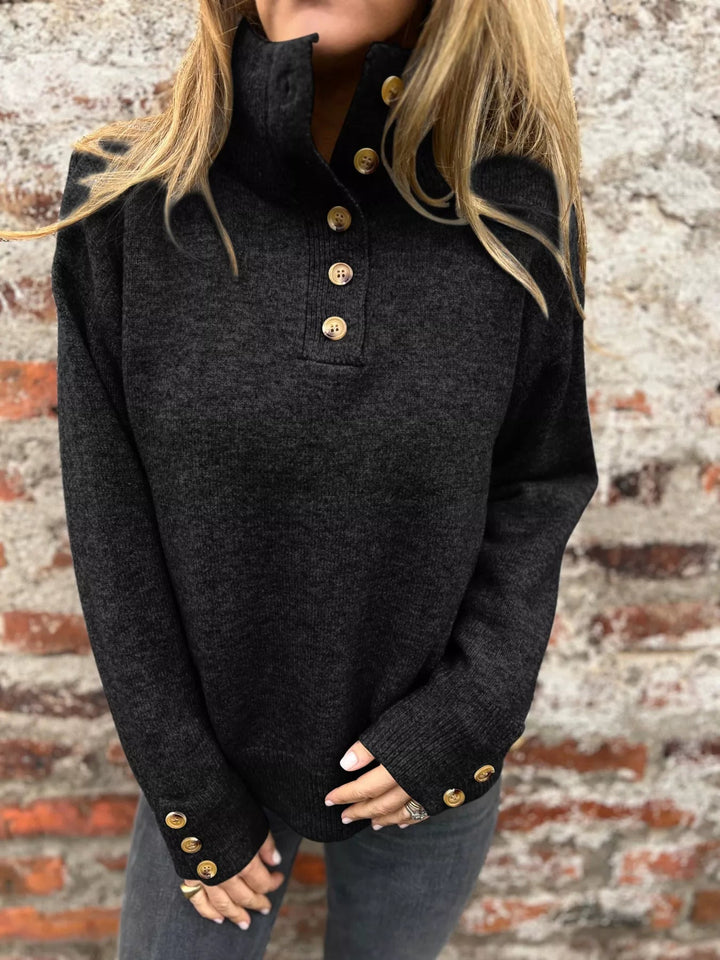 Yarissa - Pull Col Roulé Ample et Chaud