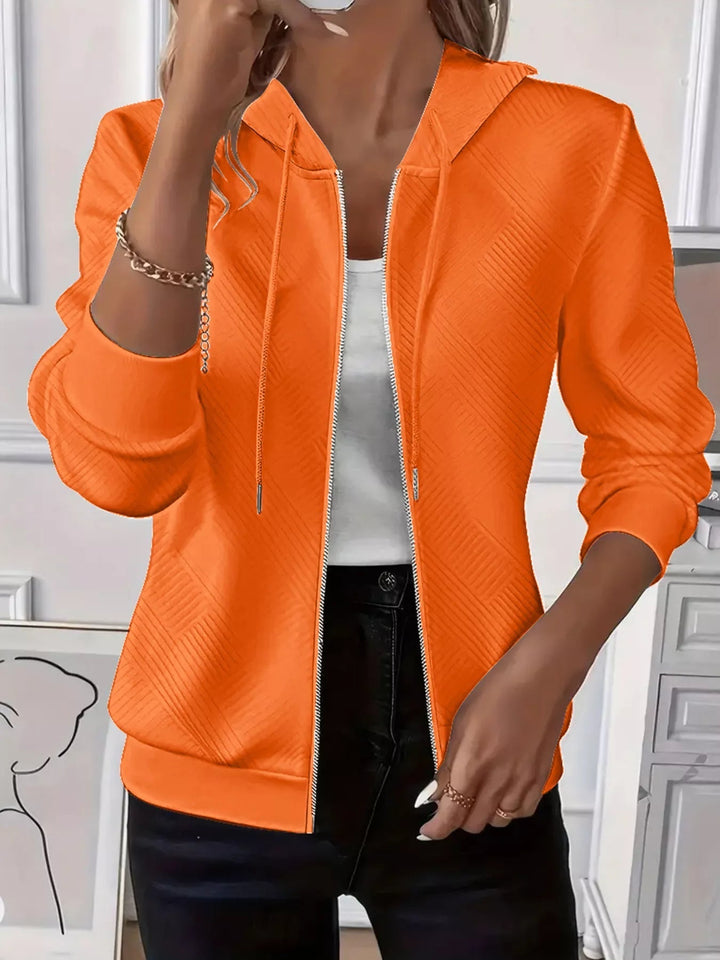 Daira - Cardigan Tricoté Décontracté avec Zip et Capuche Ajustable