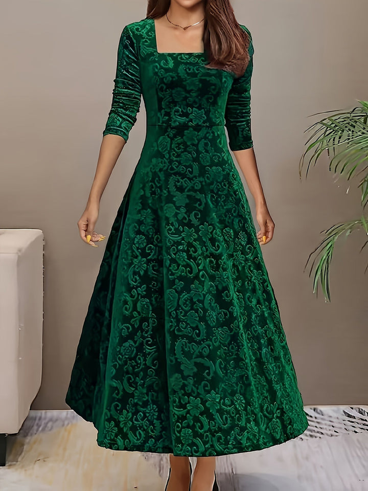 Hanna | Robe formelle en velours floral pour femmes