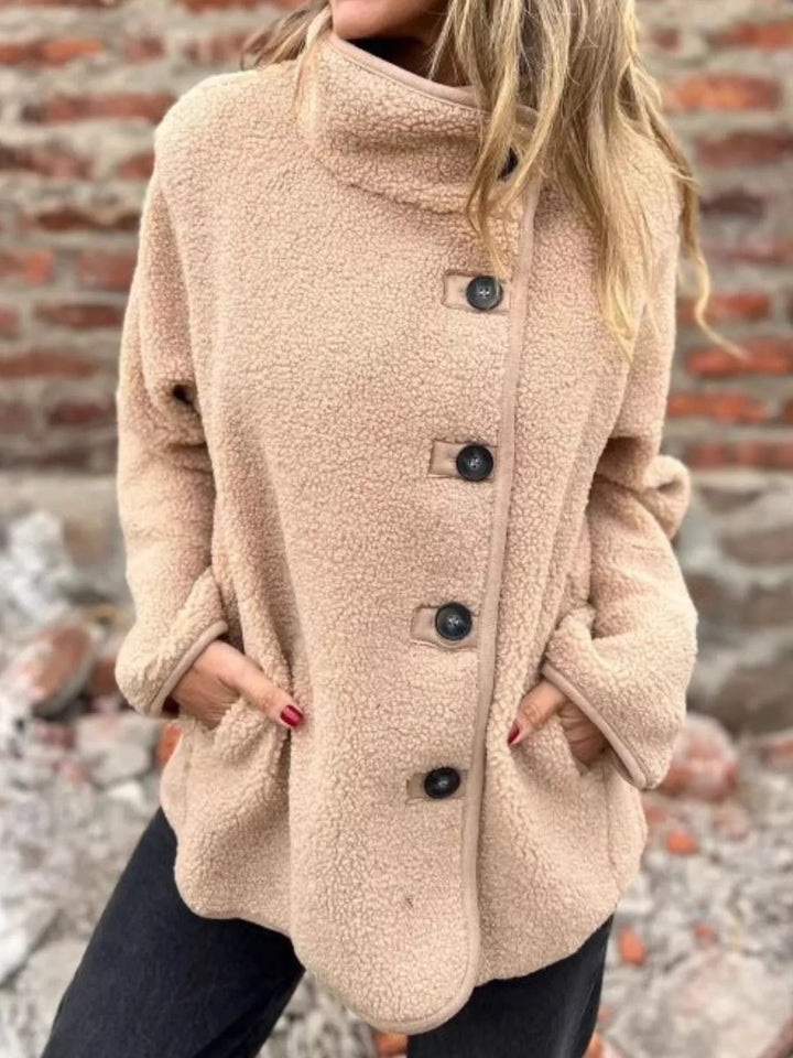 Darcey - Veste chaude en polaire oversize boutonnée à manches longues