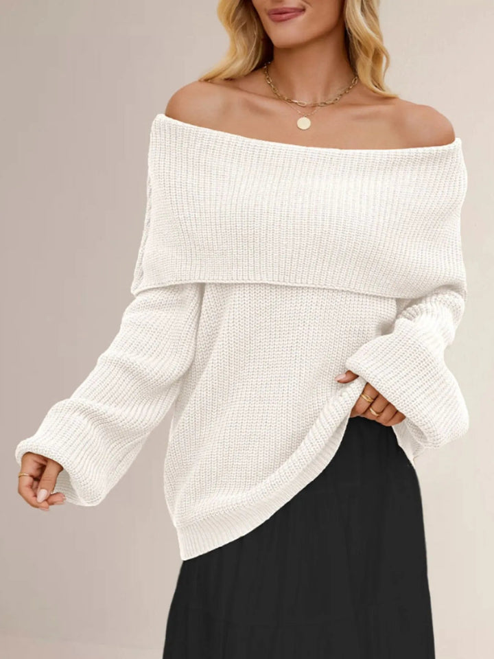 Xelaria - Pull élégant oversize à manches longues avec col