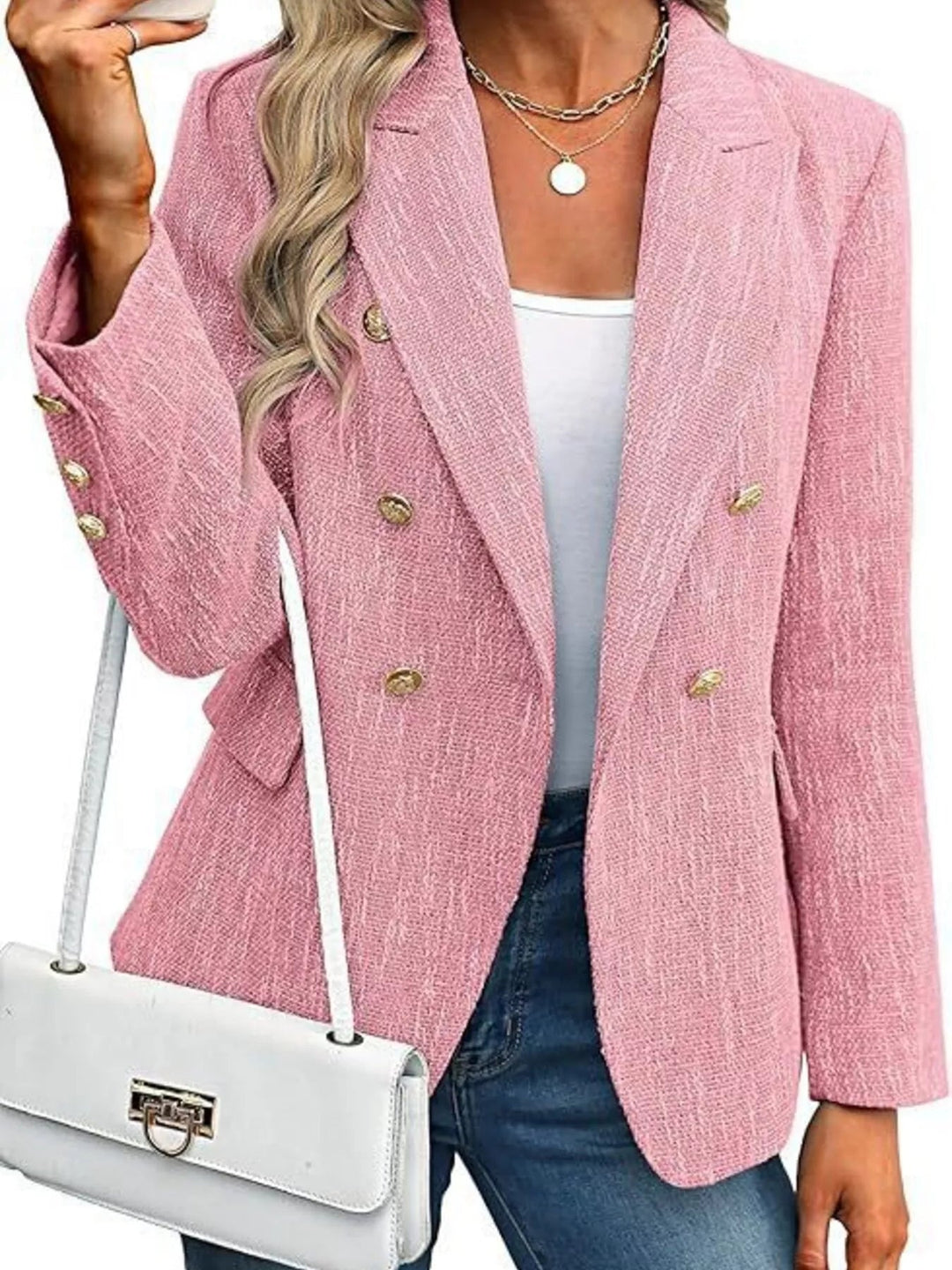 Alesia - Blazer Élégant Croisé avec Col à Revers