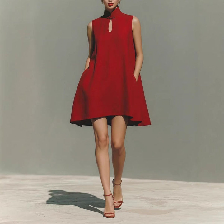 Rosalie - Mini-robe asymétrique sans manches très tendance