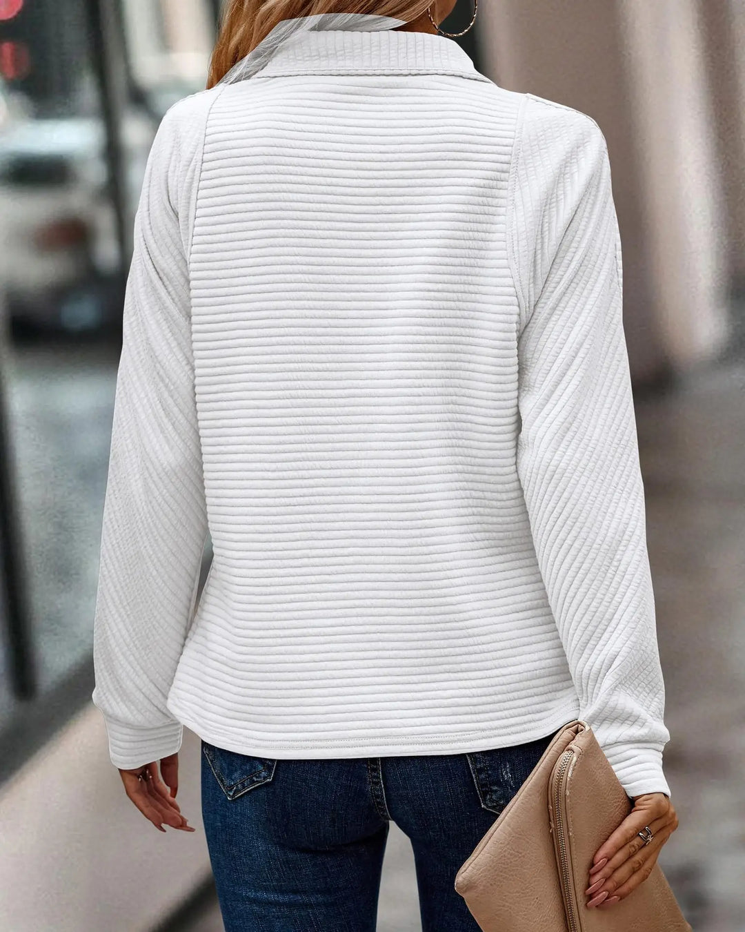 Nora | Confortable pull-over avec demi-zip