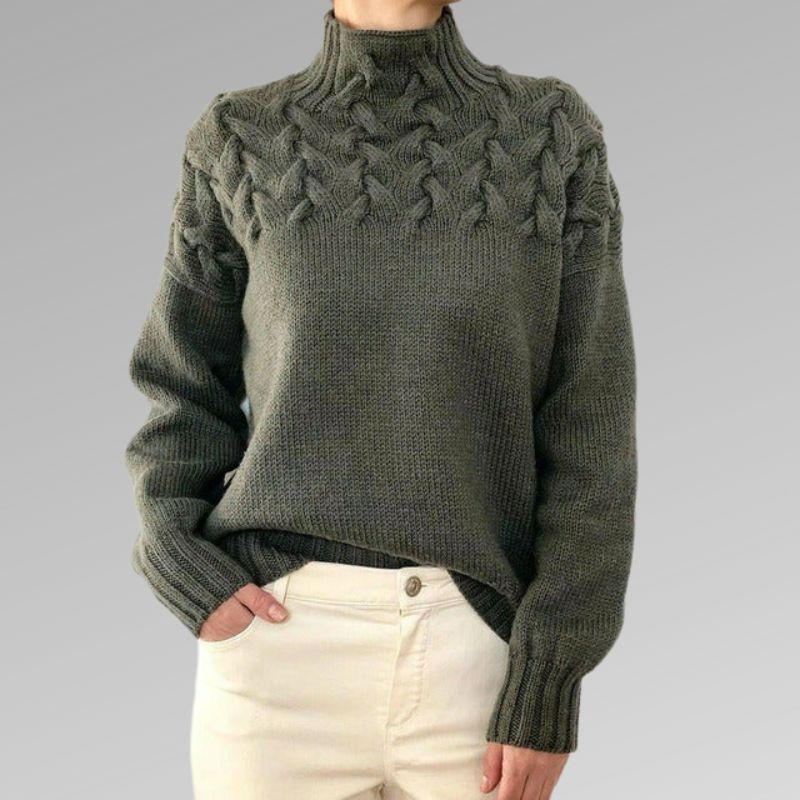 Camelia - Pull en maille élégant à col montant