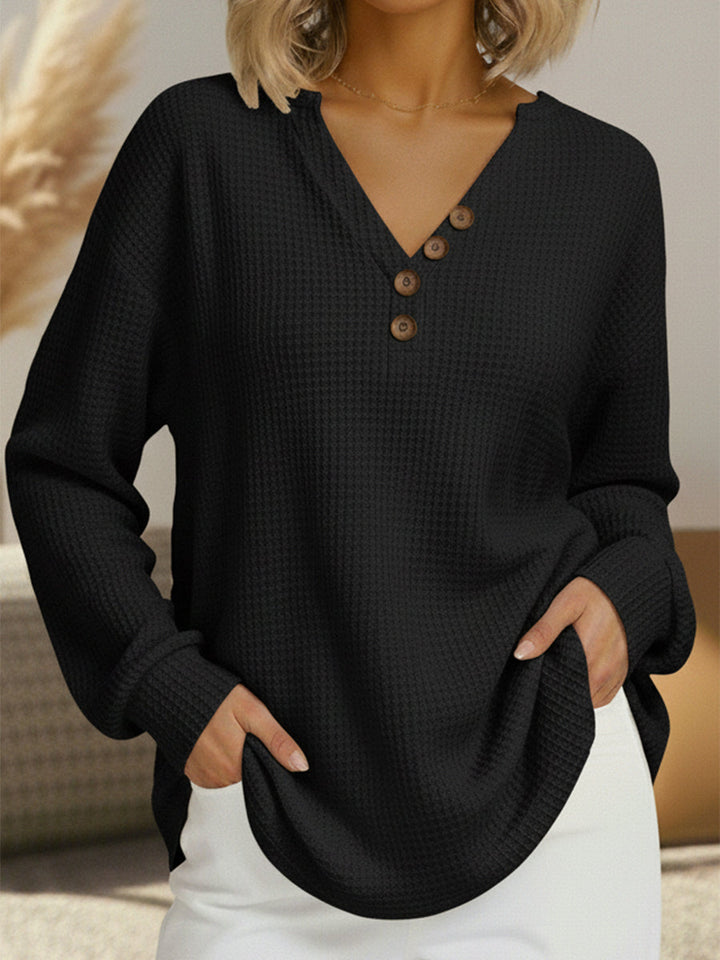 Rayana - Pull Décontracté à Maille Gaufrée