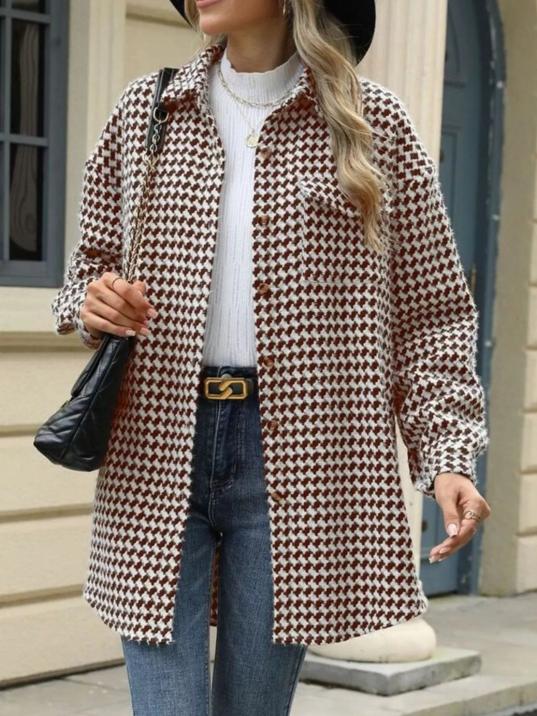 Aila - Manteau Élégant Chaud à Manches Longues avec Boutons