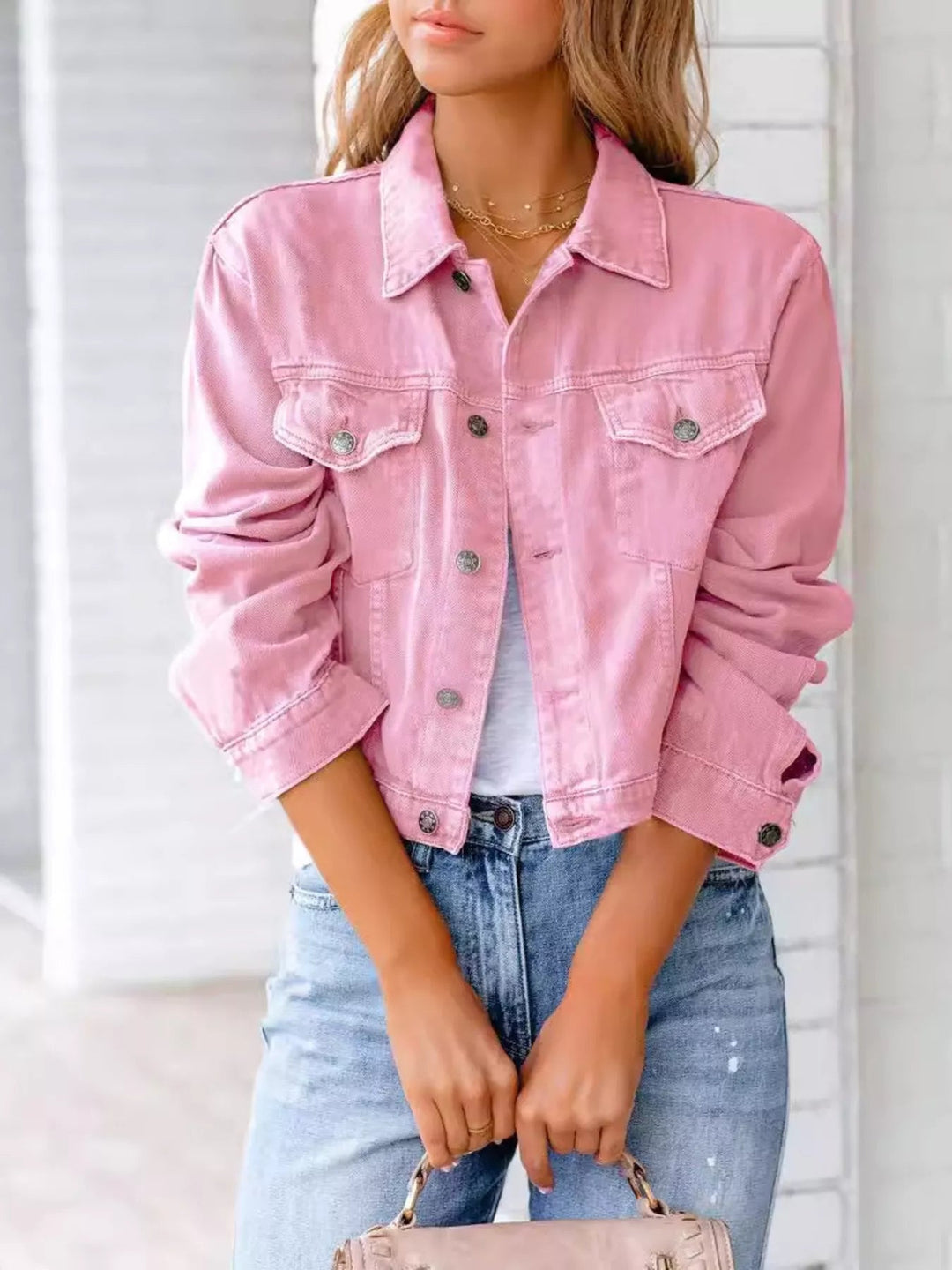 Jannie - Veste Courte en Denim Élégante