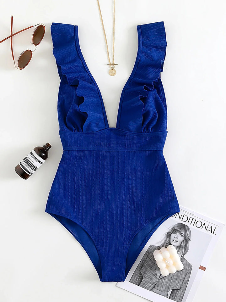 Éclat | Maillot Une-Pièce Volant Sensuel pour Femmes