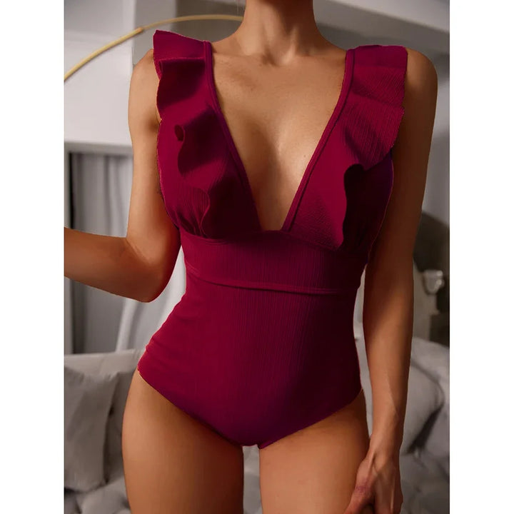 Éclat | Maillot Une-Pièce Volant Sensuel pour Femmes