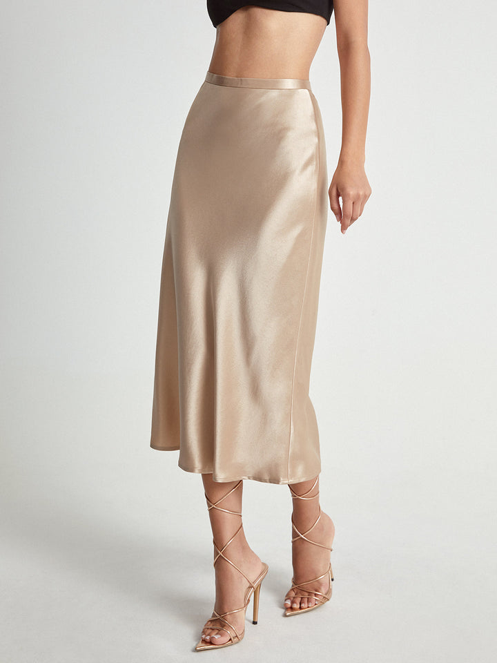 Katia | Jupe midi fluide taille haute pour femmes