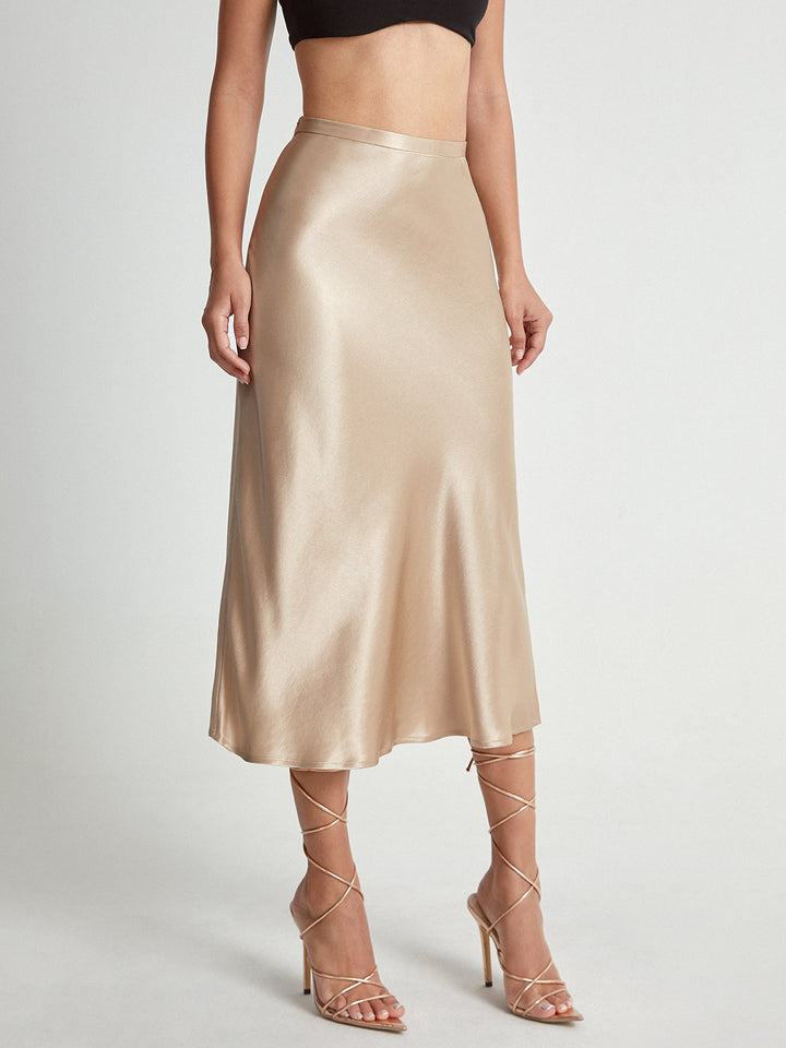 Katia | Jupe midi fluide taille haute pour femmes