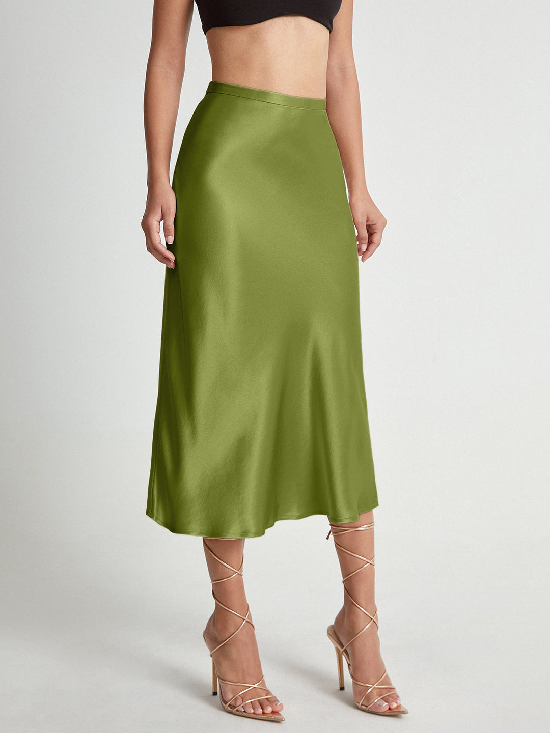 Katia | Jupe midi fluide taille haute pour femmes
