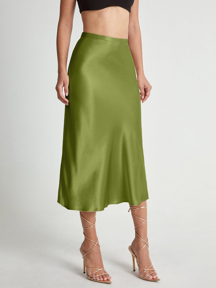 Katia | Jupe midi fluide taille haute pour femmes