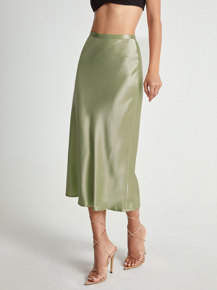 Katia | Jupe midi fluide taille haute pour femmes