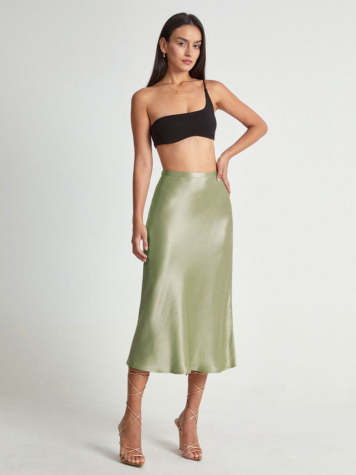 Katia | Jupe midi fluide taille haute pour femmes
