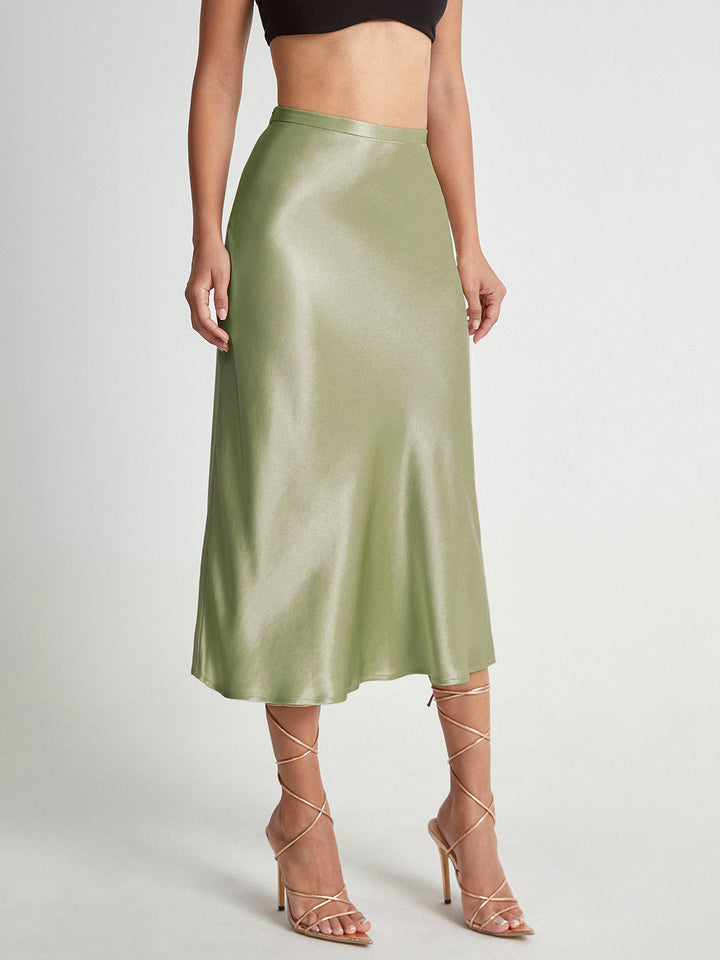 Katia | Jupe midi fluide taille haute pour femmes