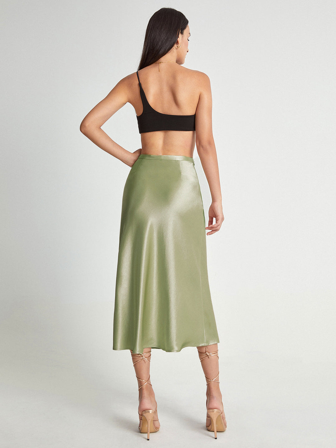 Katia | Jupe midi fluide taille haute pour femmes