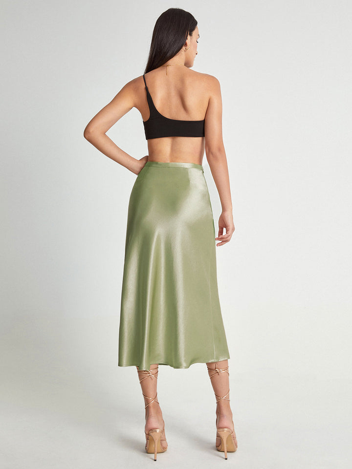 Katia | Jupe midi fluide taille haute pour femmes