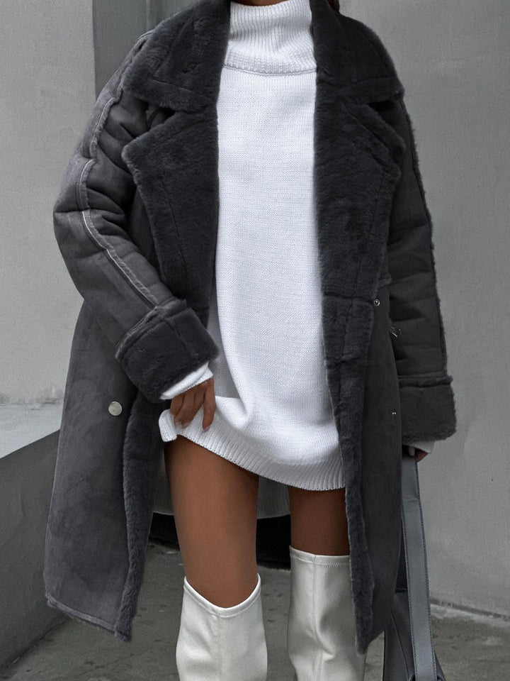 Miriam | Maxi veste en cuir Chamois