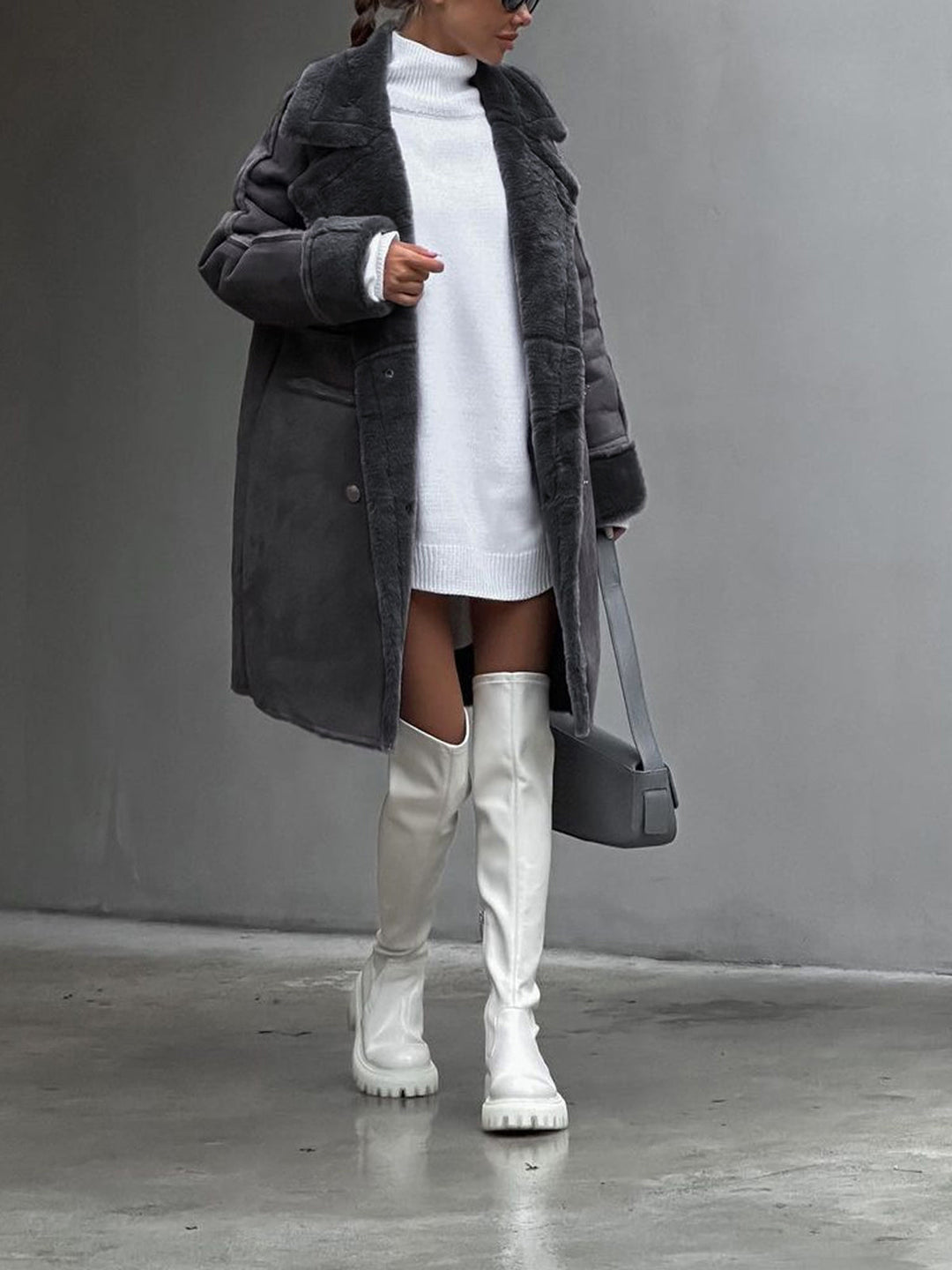 Miriam | Maxi veste en cuir Chamois