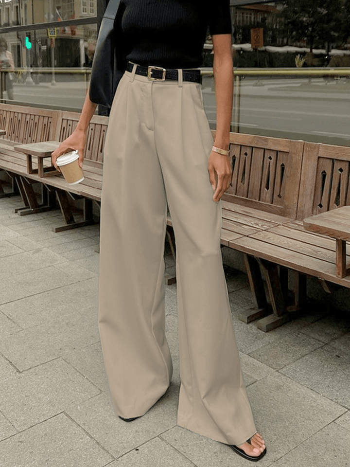 Zasha - Pantalon large plissé élégant