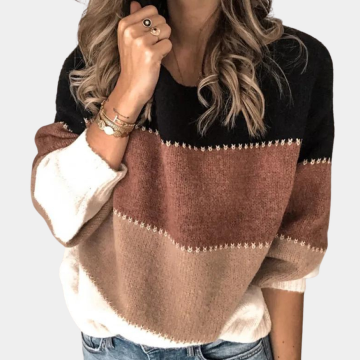 Felicidad | Pull élégant à rayures pour femmes