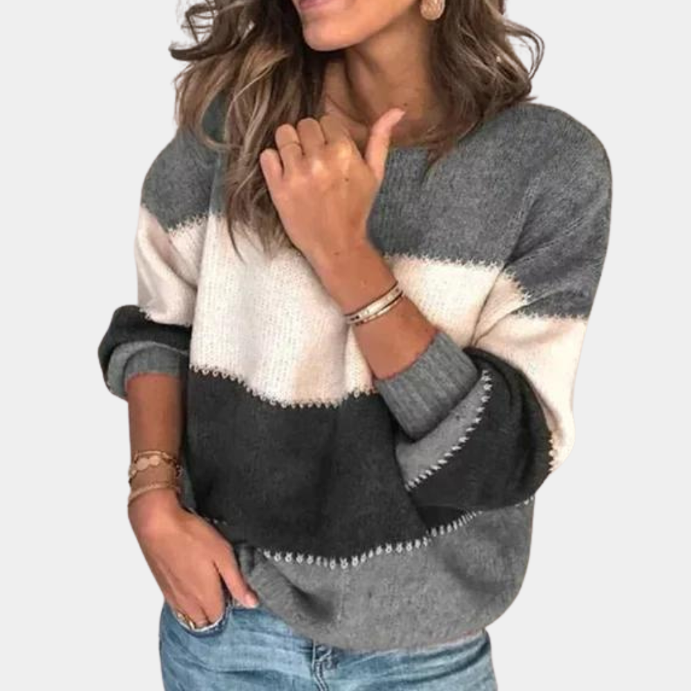 Felicidad | Pull élégant à rayures pour femmes