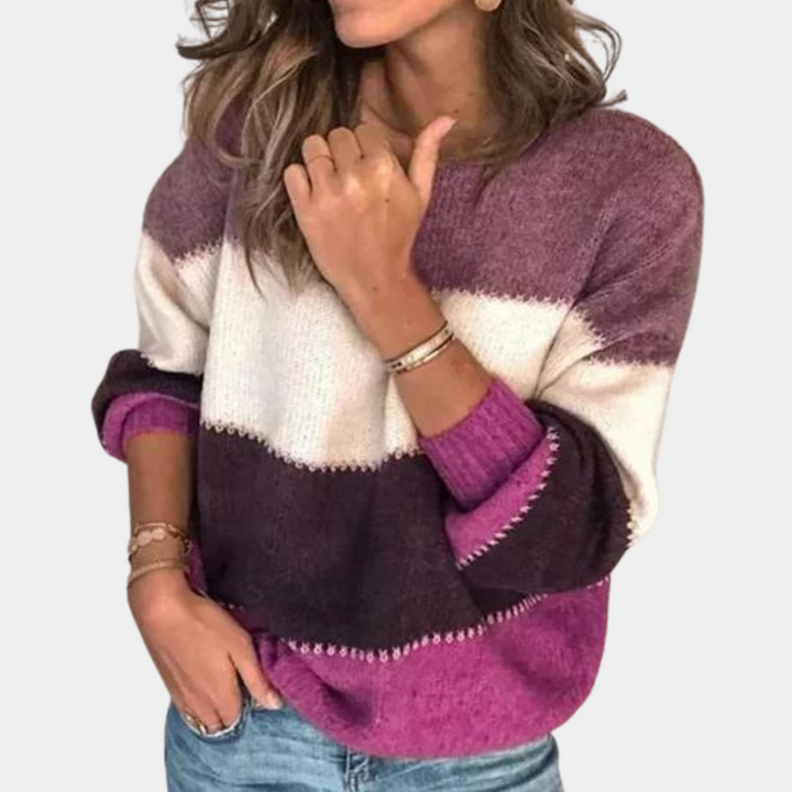 Felicidad | Pull élégant à rayures pour femmes