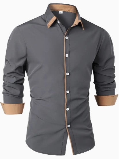 Chemise décontractée à manches longues respirantes pour hommes 3
