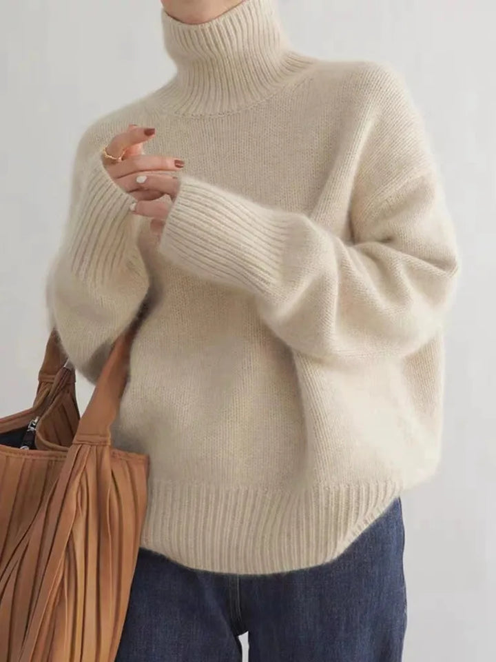 Leinen | Pull à col roulé côtelé et confortable