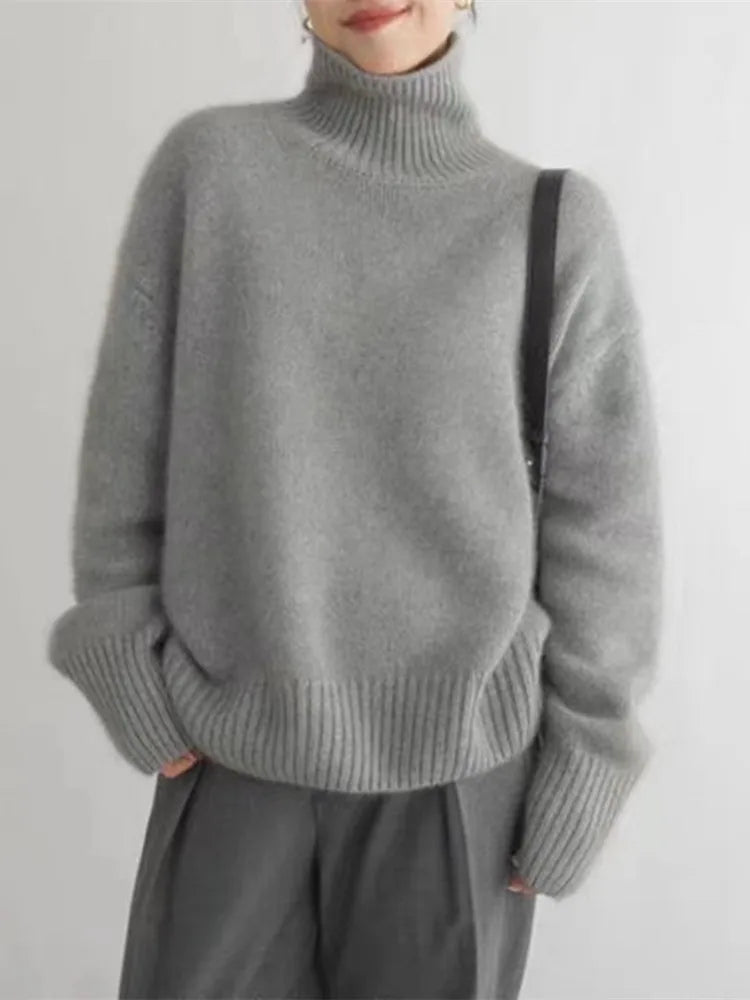 Leinen | Pull à col roulé côtelé et confortable