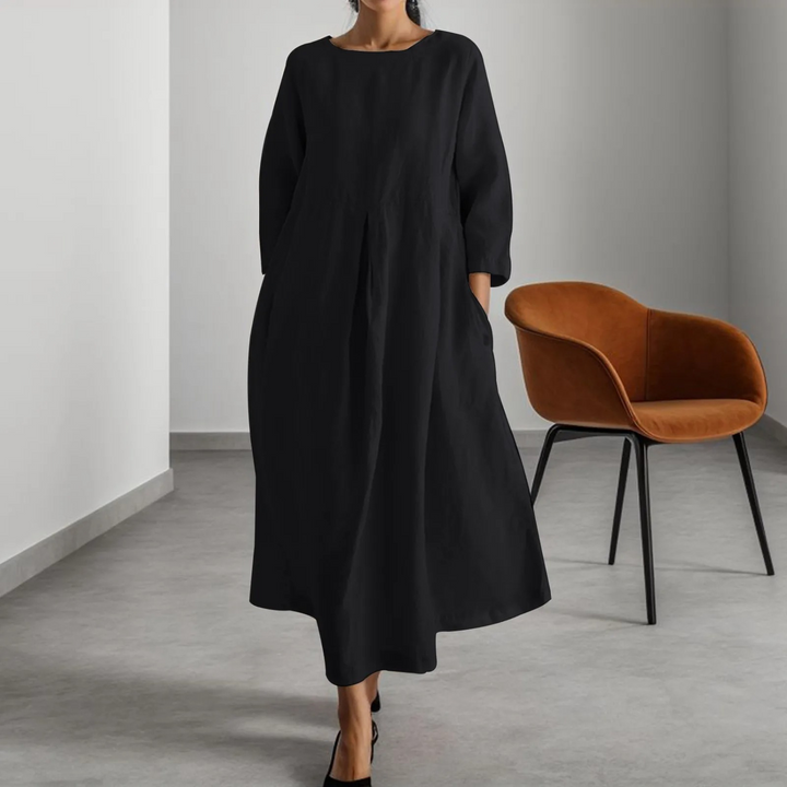 Ekin | Robe simple en lin à col rond