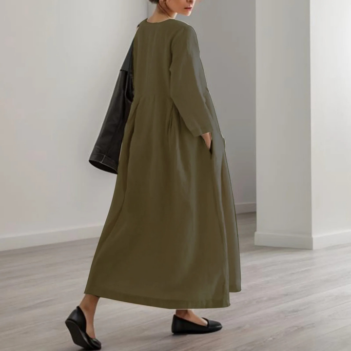 Ekin | Robe simple en lin à col rond