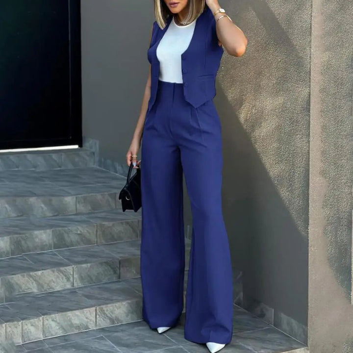 Stella - Ensemble élégant blazer sans manches et pantalon
