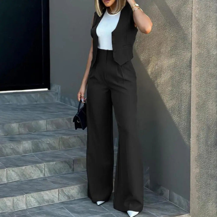 Stella - Ensemble élégant blazer sans manches et pantalon