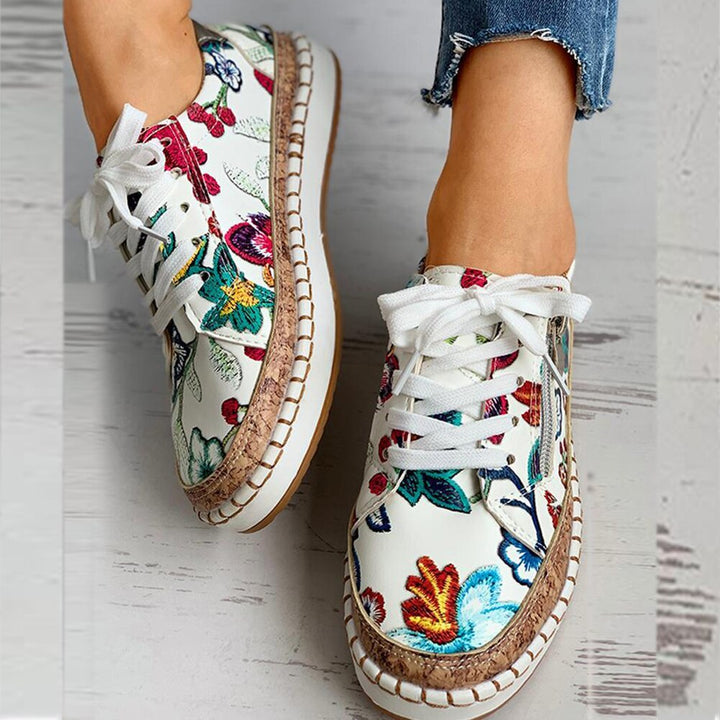 Iraida | Chaussures de sport orthopédiques avec imprimé floral et lacets