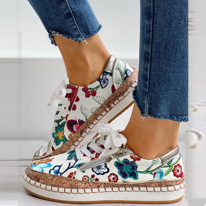 Iraida | Chaussures de sport orthopédiques avec imprimé floral et lacets