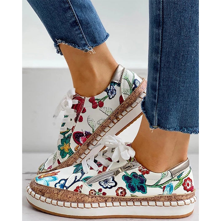 Iraida | Chaussures de sport orthopédiques avec imprimé floral et lacets