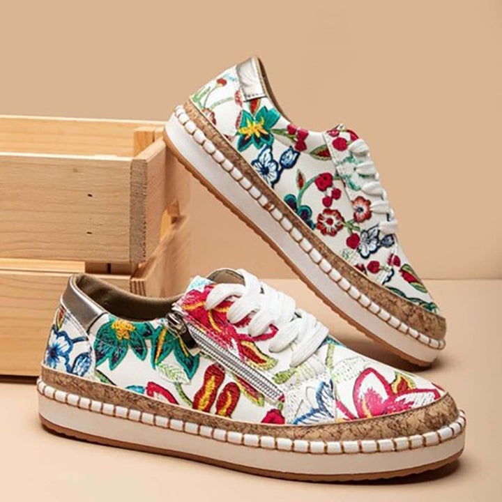 Iraida | Chaussures de sport orthopédiques avec imprimé floral et lacets