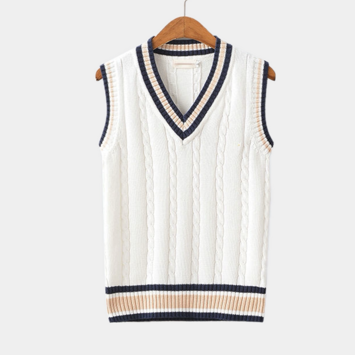 Hulda | Gilet rayé à col en V pour hommes