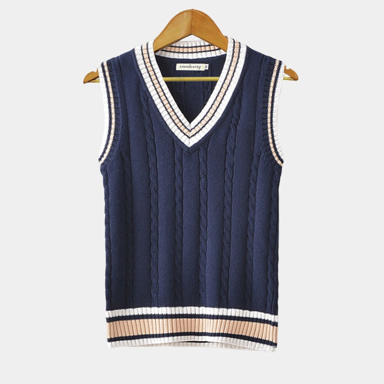 Hulda | Gilet rayé à col en V pour hommes