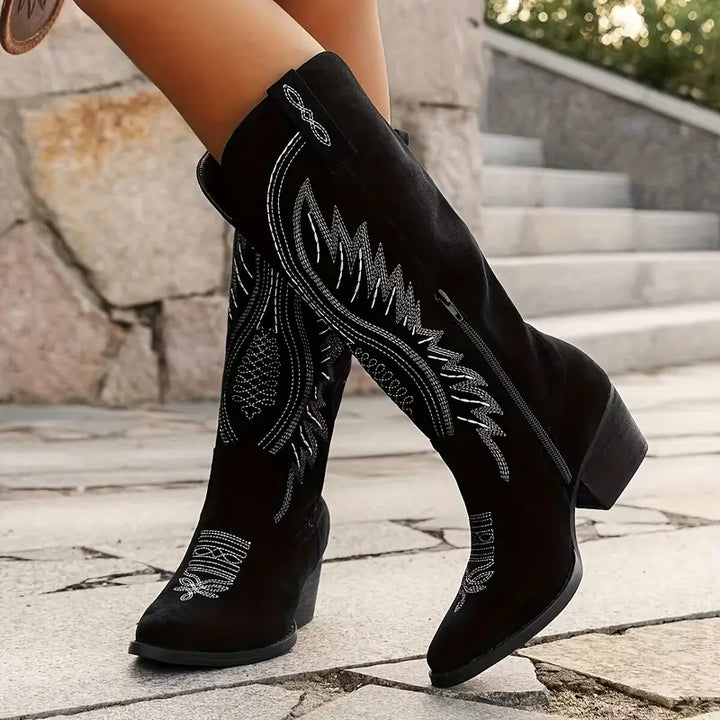 Iris | Élégantes Bottes Cowboy Brodées pour Femmes