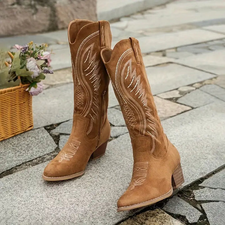 Iris | Élégantes Bottes Cowboy Brodées pour Femmes