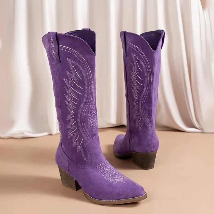 Iris | Élégantes Bottes Cowboy Brodées pour Femmes