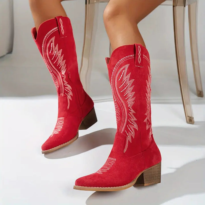 Iris | Élégantes Bottes Cowboy Brodées pour Femmes