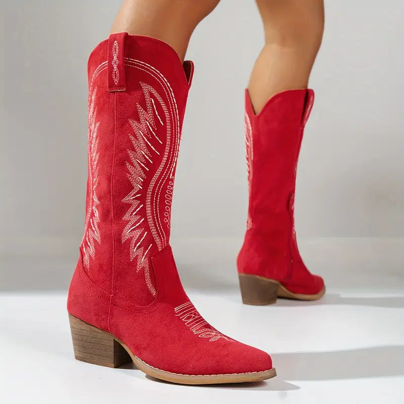 Iris | Élégantes Bottes Cowboy Brodées pour Femmes