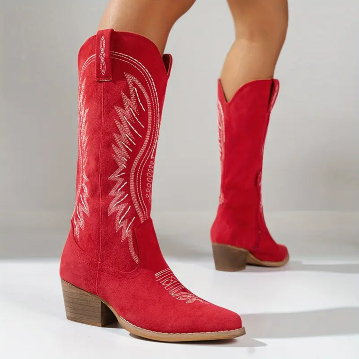 Iris | Élégantes Bottes Cowboy Brodées pour Femmes
