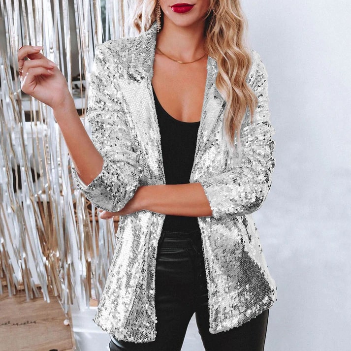 Britney - Blazer élégant polyvalent à sequins