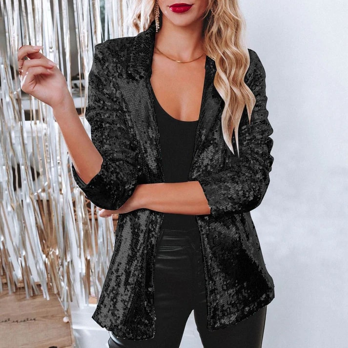 Britney - Blazer élégant polyvalent à sequins